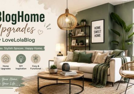 LLBlogHome Upgrades by LoveLolaBlog banner showing a modern living room with stylish home decor and renovation ideas.