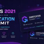 Tickets 2021 Websites for GamificationSummit banner showing digital event tickets and gaming theme